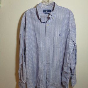 Ralph Lauren Blake Lt. Blue Striped Button Shirt L